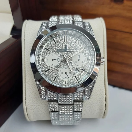 Audemars Piguet RMC-080 Men's Chain Watch | Silver Rhinestone | Hublot Style